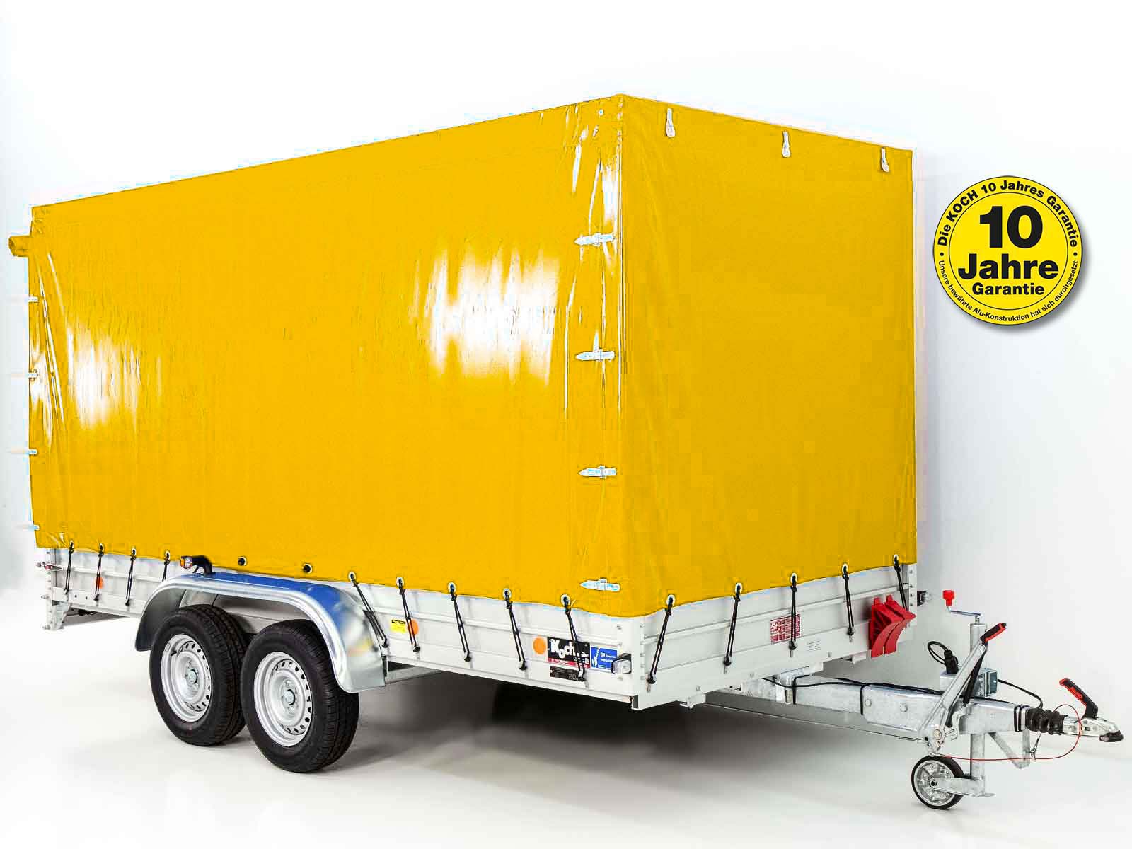 Anhänger mit Plane 185x400cm 2600kg | Typ 10.26 | Hochplane 200cm Gelb - Neu
